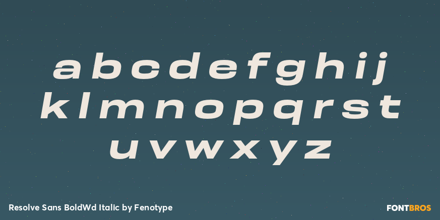 Resolve Sans BoldWd Italic Font Poster #3