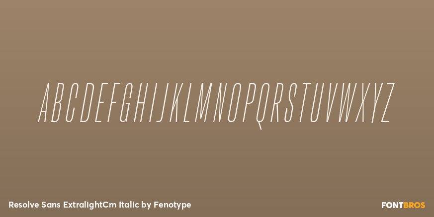 Resolve Sans ExtralightCm Italic Font Poster #2