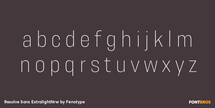 Resolve Sans ExtralightNrw Font Poster #1