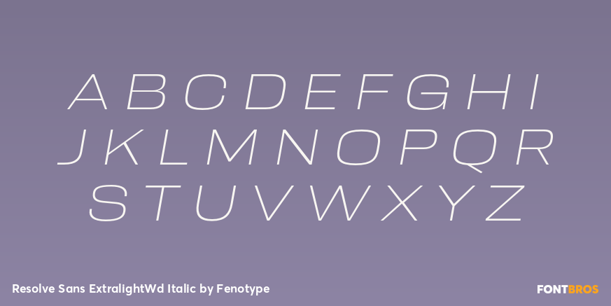 Resolve Sans ExtralightWd Italic Font Poster #2
