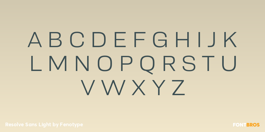 Resolve Sans Light Font Poster #1