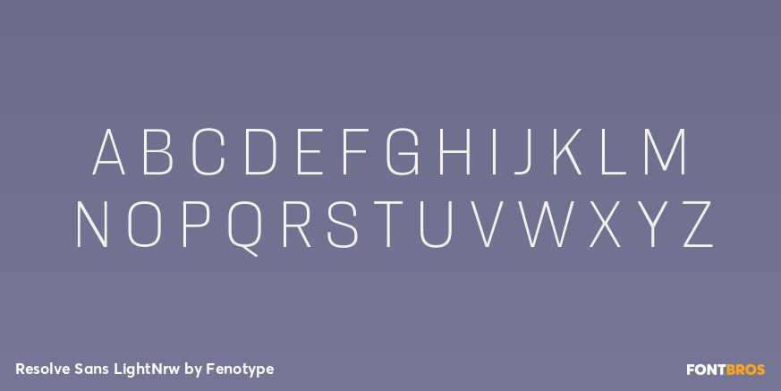Resolve Sans LightNrw Font Poster #2