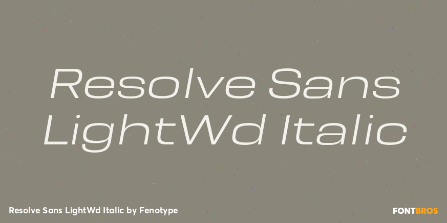 Resolve Sans LightWd Italic Font Poster #1