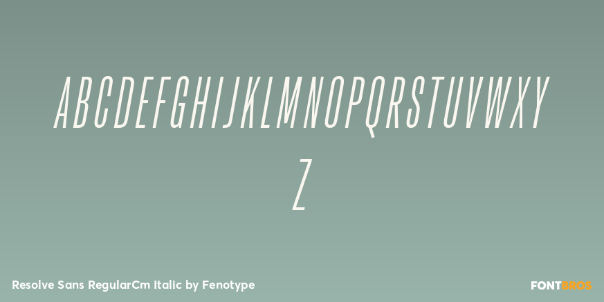 Resolve Sans RegularCm Italic Font Poster #2