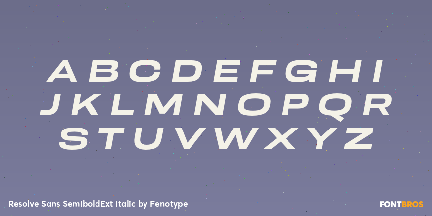 Resolve Sans SemiboldExt Italic Font Poster #2