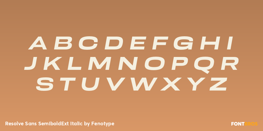 Resolve Sans SemiboldExt Italic Font Poster #1