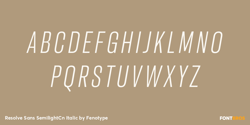 Resolve Sans SemilightCn Italic Font Poster #2