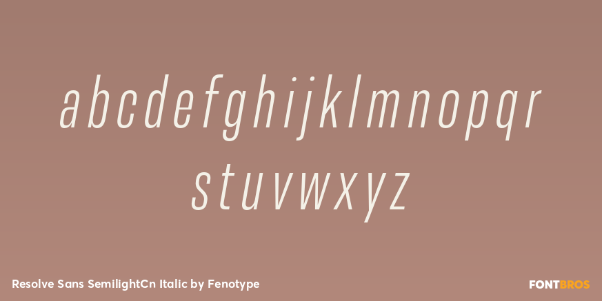 Resolve Sans SemilightCn Italic Font Poster #3