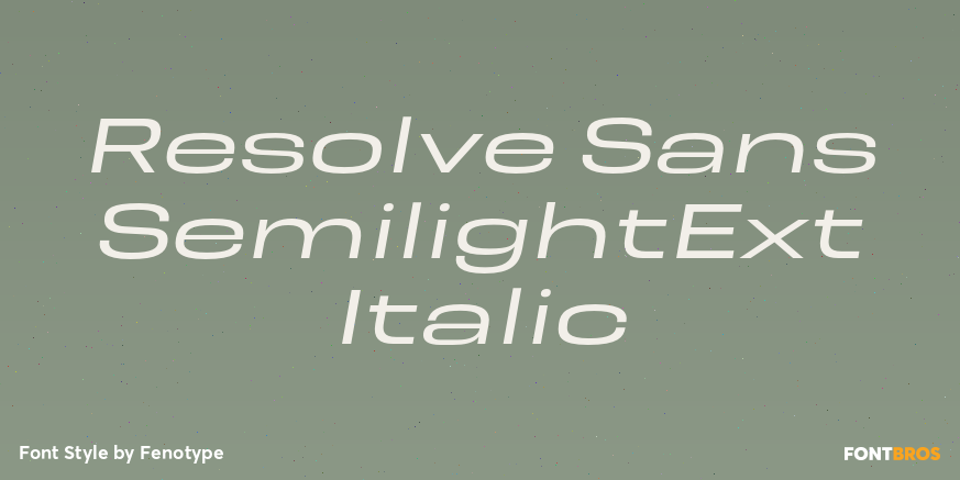 Resolve Sans SemilightExt Italic Poster