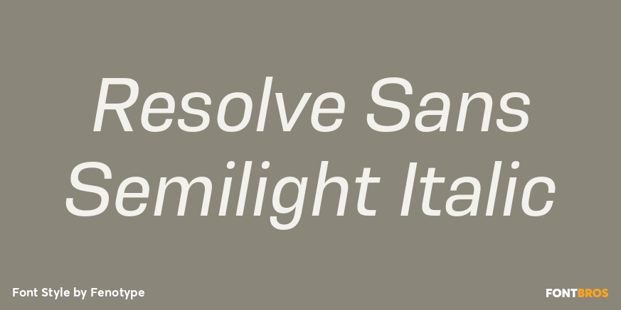 Resolve Sans Semilight Italic Poster
