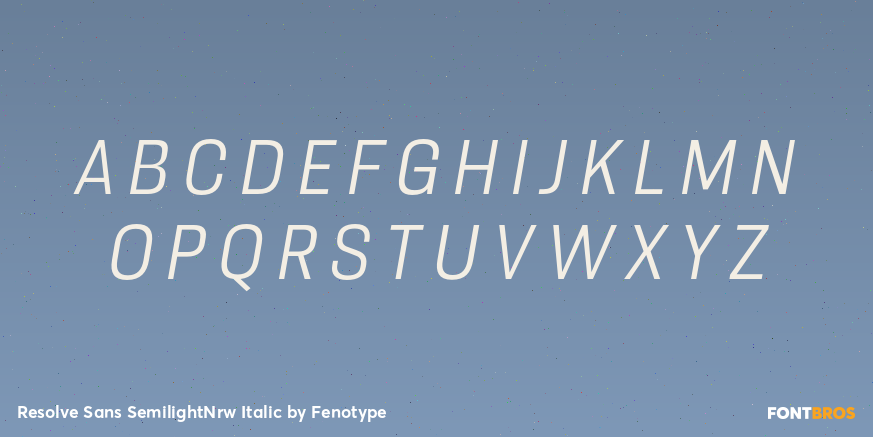 Resolve Sans SemilightNrw Italic Font Poster #2