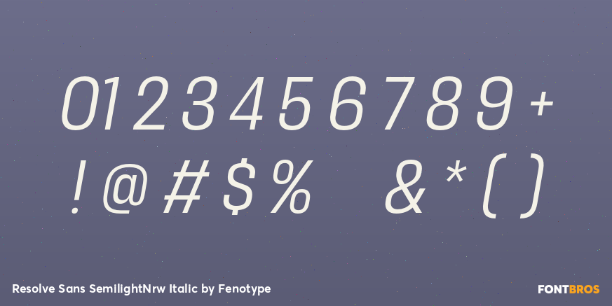 Resolve Sans SemilightNrw Italic Font Poster #4