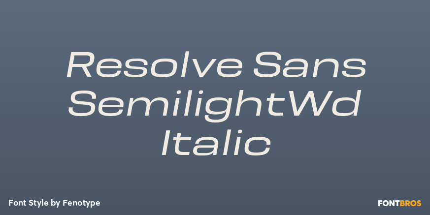 Resolve Sans SemilightWd Italic Poster