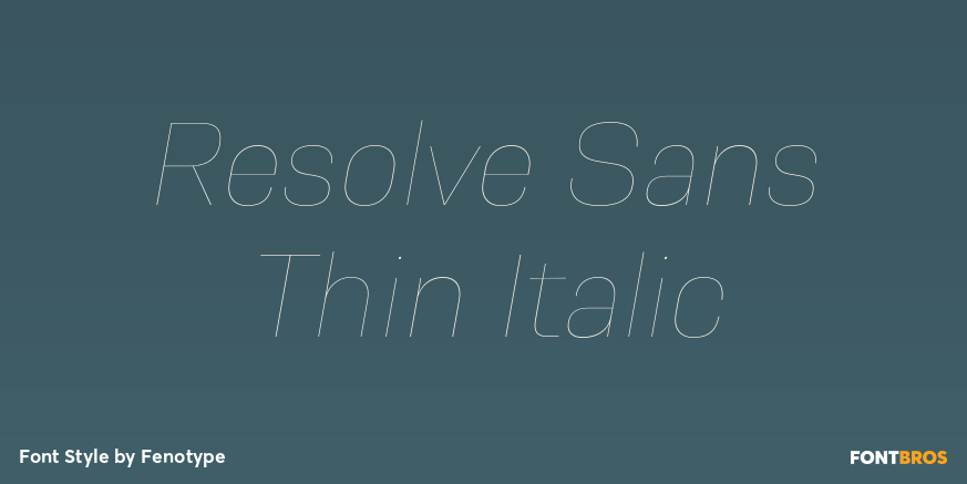 Resolve Sans Thin Italic Font Poster #1