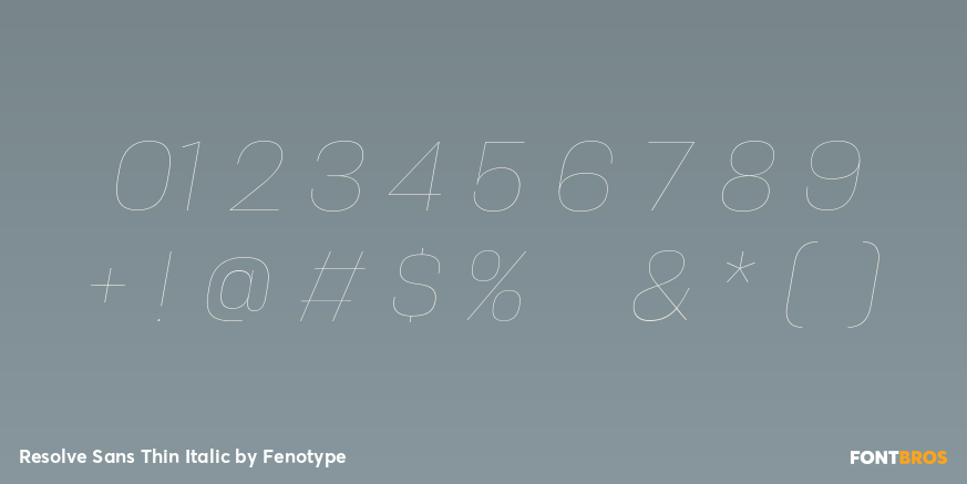 Resolve Sans Thin Italic Font Poster #4