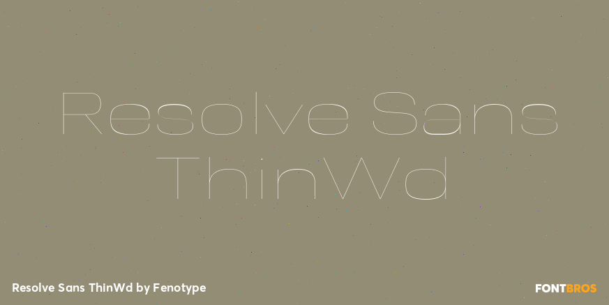 Resolve Sans ThinWd Font Poster #1