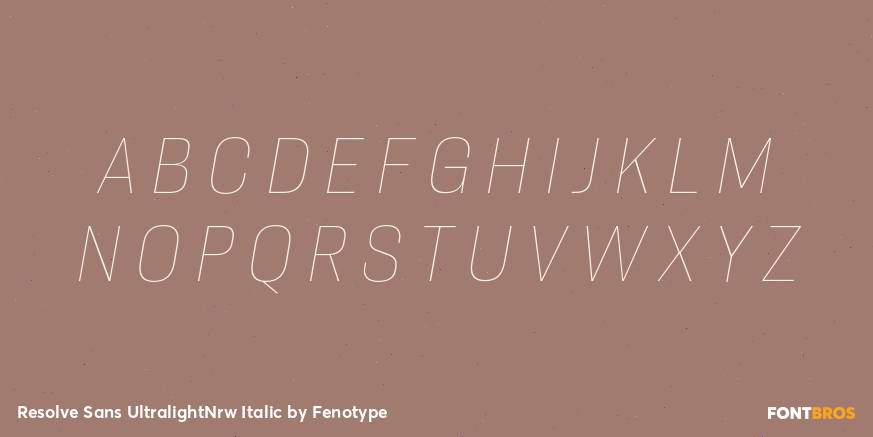 Resolve Sans UltralightNrw Italic Font Poster #2