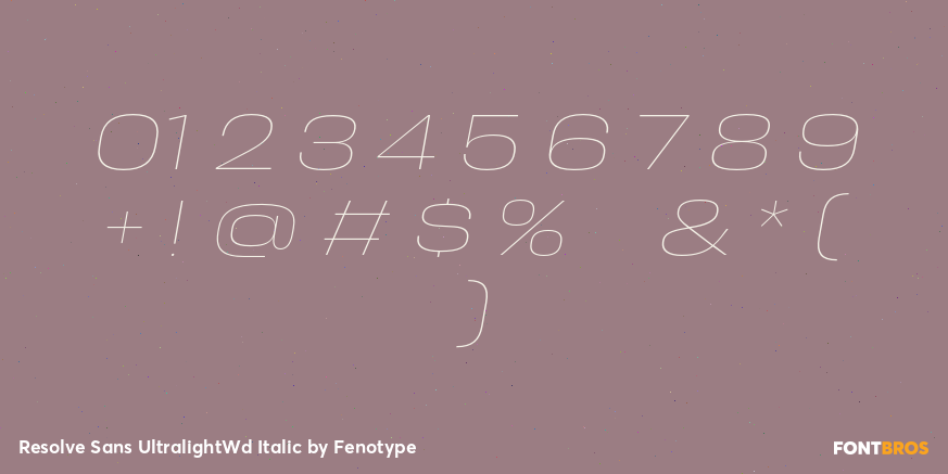 Resolve Sans UltralightWd Italic Font Poster #4