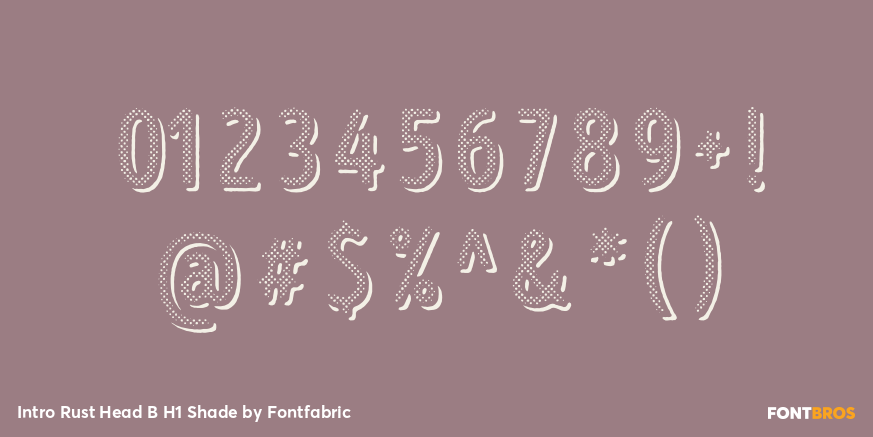 Intro Rust Head B H1 Shade Font Poster #4
