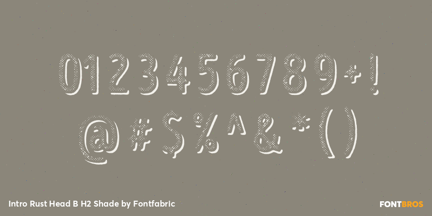 Intro Rust Head B H2 Shade Font Poster #4