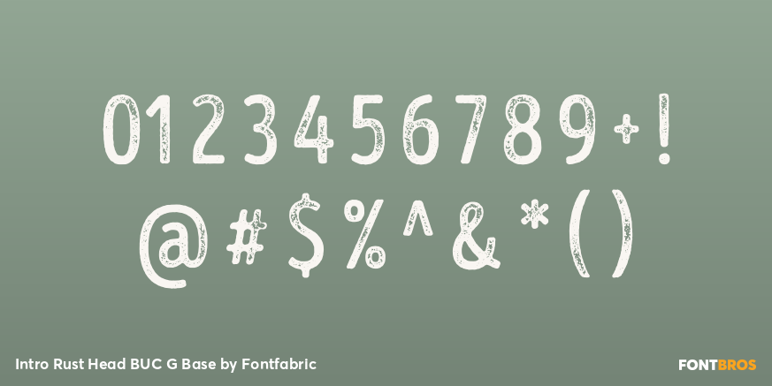 Intro Rust Head BUC G Base Font Poster #4