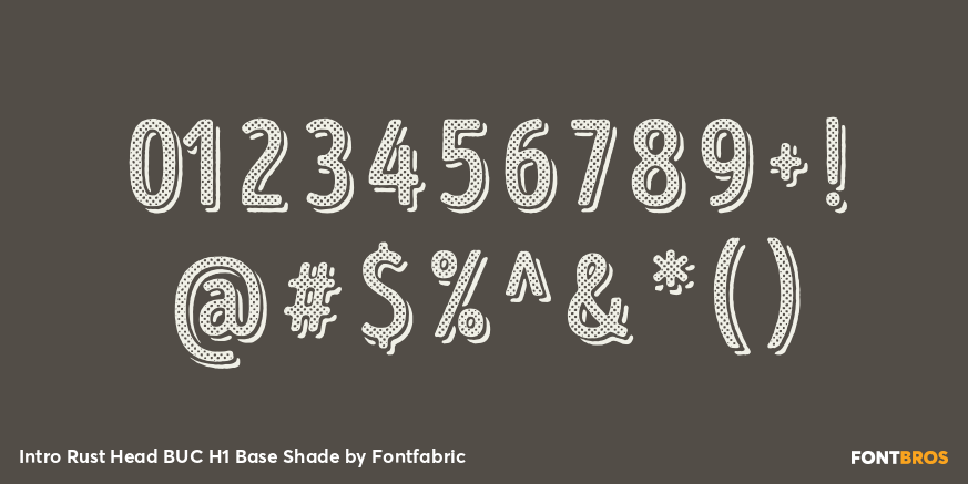 Intro Rust Head BUC H1 Base Shade Font Poster #1