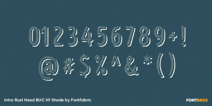 Intro Rust Head BUC H1 Shade Font Poster #4
