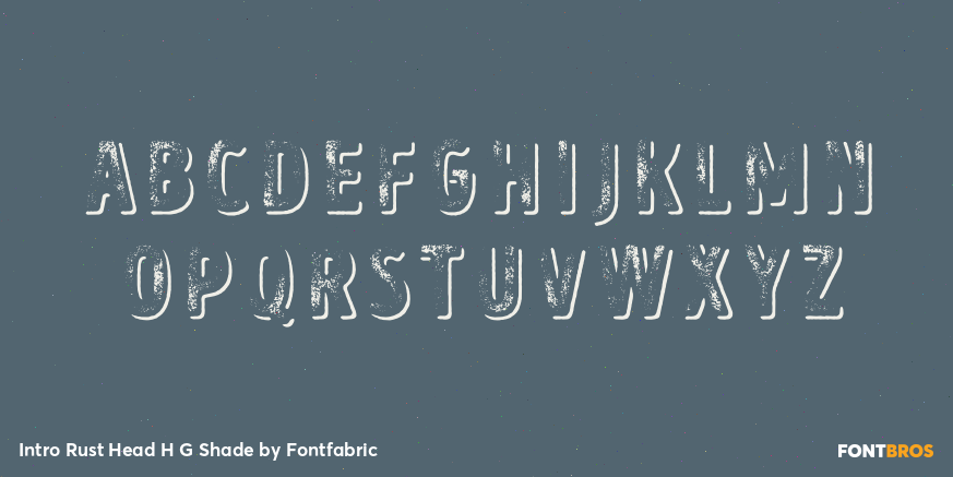 Intro Rust Head H G Shade Font Poster #2