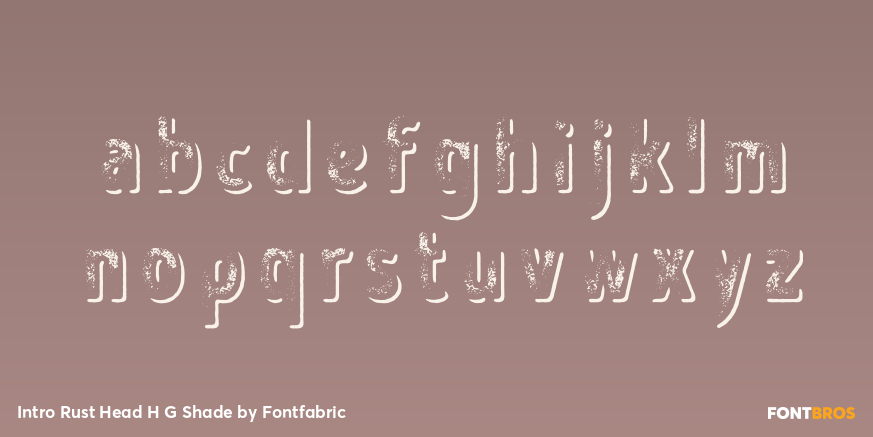 Intro Rust Head H G Shade Font Poster #3