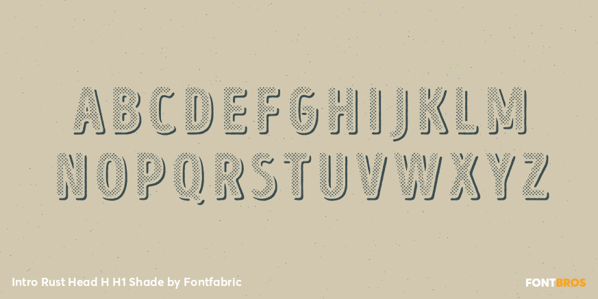Intro Rust Head H H1 Shade Font Poster #2