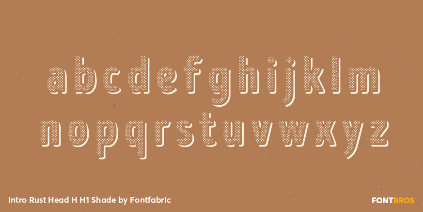 Intro Rust Head H H1 Shade Font Poster #3