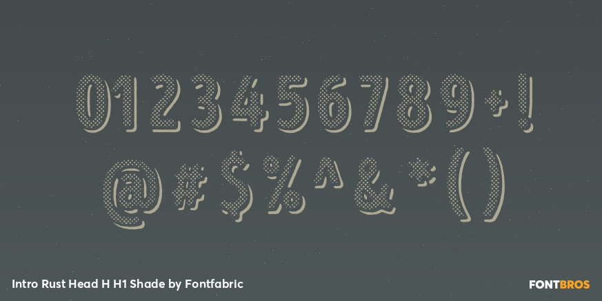 Intro Rust Head H H1 Shade Font Poster #4