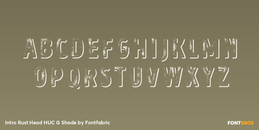 Intro Rust Head HUC G Shade Font Poster #3