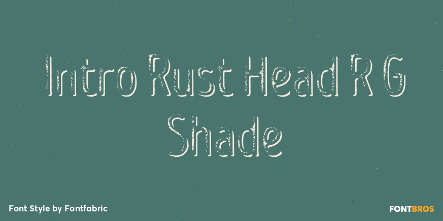 Intro Rust Head R G Shade Font Poster #1