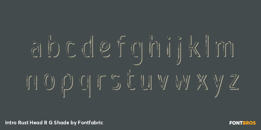 Intro Rust Head R G Shade Font Poster #3