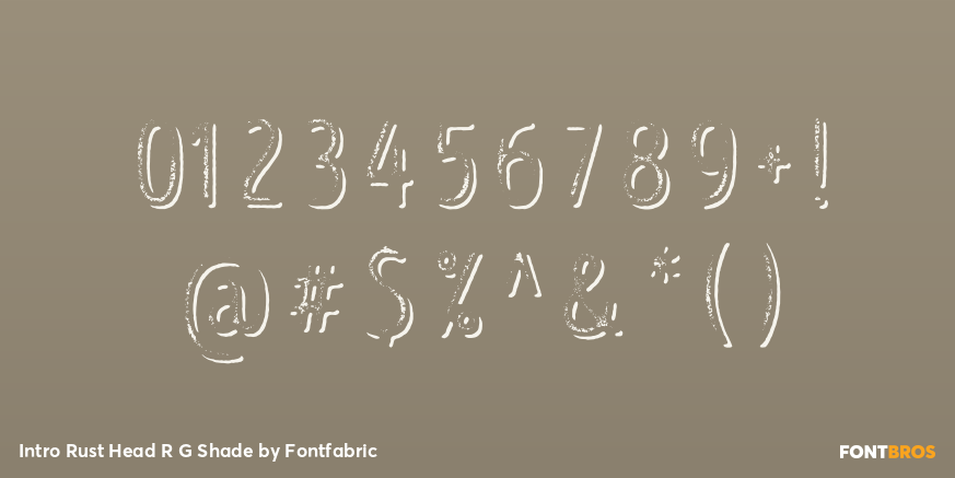 Intro Rust Head R G Shade Font Poster #4