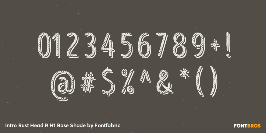 Intro Rust Head R H1 Base Shade Font Poster #4