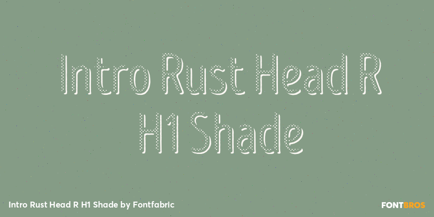 Intro Rust Head R H1 Shade Font Poster #1