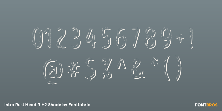 Intro Rust Head R H2 Shade Font Poster #1