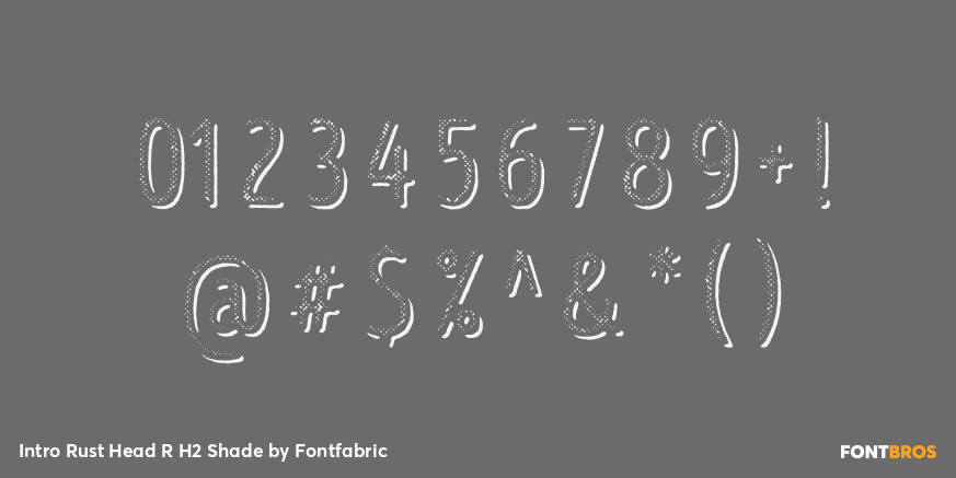 Intro Rust Head R H2 Shade Font Poster #4