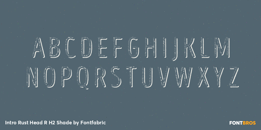 Intro Rust Head R H2 Shade Font Poster #1