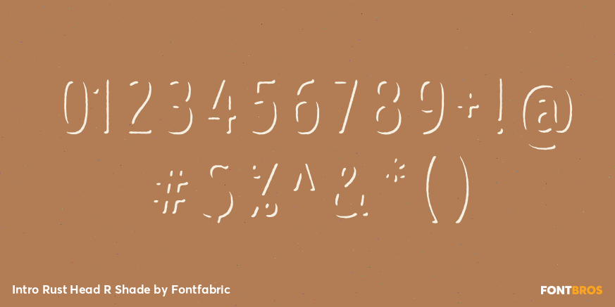 Intro Rust Head R Shade Font Poster #4