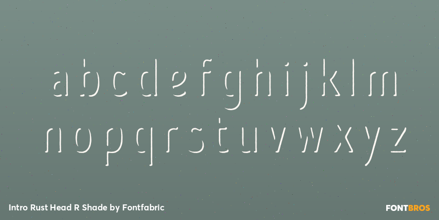 Intro Rust Head R Shade Font Poster #3