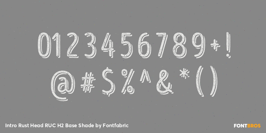 Intro Rust Head RUC H2 Base Shade Font Poster #4