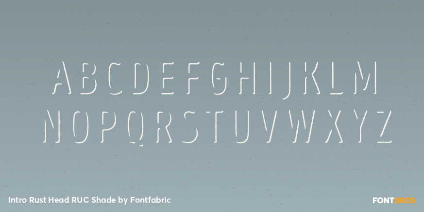 Intro Rust Head RUC Shade Font Poster #3