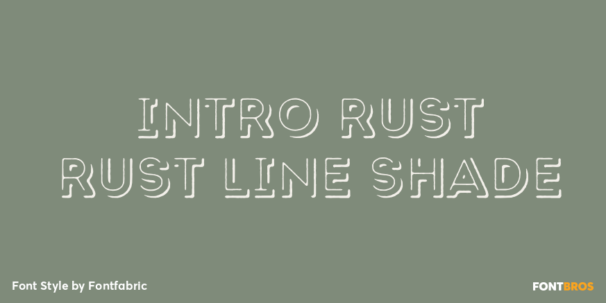 Intro Rust Rust Line Shade Font Poster #1