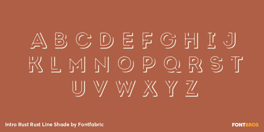 Intro Rust Rust Line Shade Font Poster #2