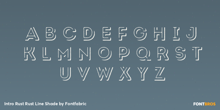Intro Rust Rust Line Shade Font Poster #3
