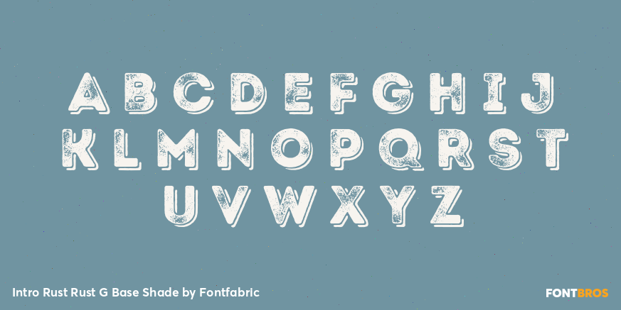 Intro Rust Rust G Base Shade Font Poster #3