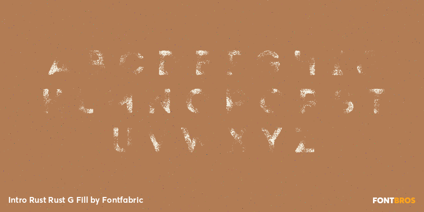 Intro Rust Rust G Fill Font Poster #2